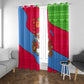 Eritrea Christmas Window Curtain African Santa Gingerbread Harp National Flag Colors - African Pride