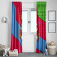 Eritrea Christmas Window Curtain African Santa Gingerbread Harp National Flag Colors - African Pride
