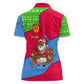 Eritrea Christmas Women Polo Shirt African Santa Gingerbread Harp National Flag Colors - African Pride