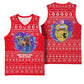 Tunisia Christmas Basketball Jersey Desert Camel Crescent Snowflake Pattern - African Pride