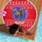 Tunisia Christmas Beach Blanket Desert Camel Crescent Snowflake Pattern - African Pride