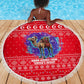 Tunisia Christmas Beach Blanket Desert Camel Crescent Snowflake Pattern - African Pride
