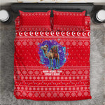 Tunisia Christmas Bedding Set Desert Camel Crescent Snowflake Pattern - African Pride