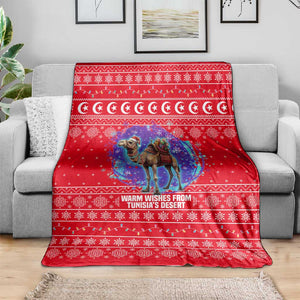 Tunisia Christmas Blanket Desert Camel Crescent Snowflake Pattern - African Pride