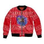 Tunisia Christmas Bomber Jacket Desert Camel Crescent Snowflake Pattern - African Pride
