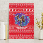 Tunisia Christmas Canvas Wall Art Desert Camel Crescent Snowflake Pattern - African Pride