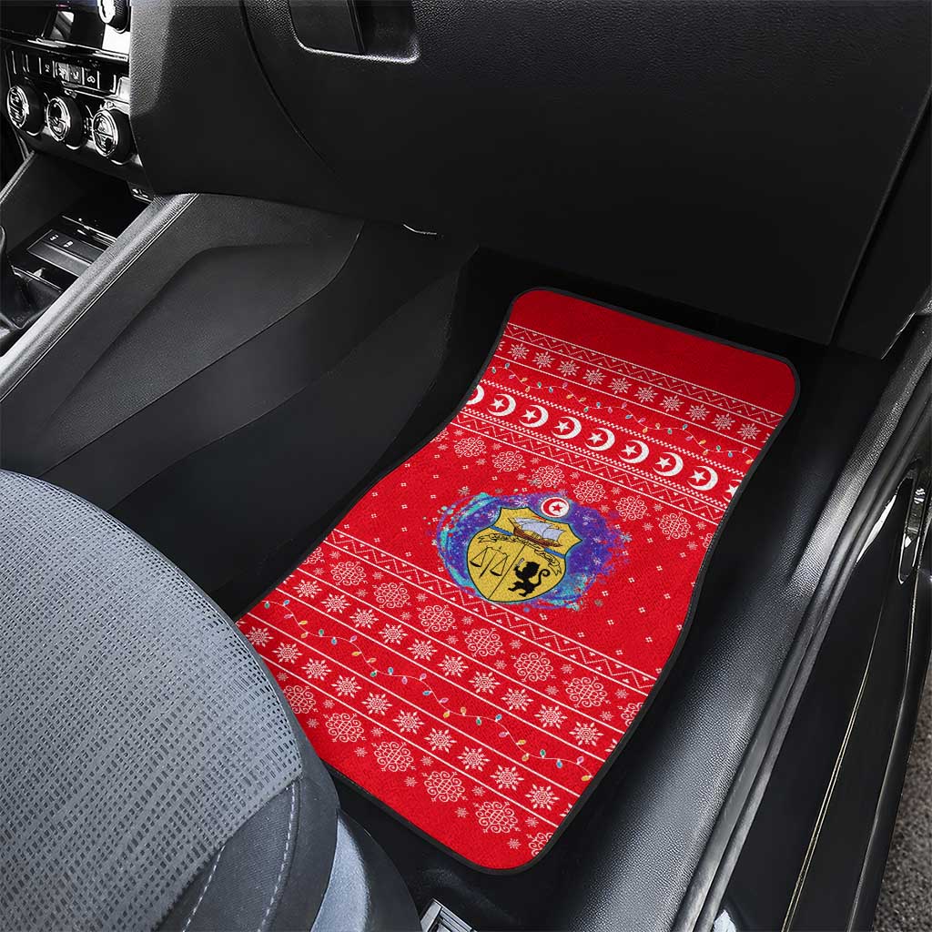 Tunisia Christmas Car Mats Desert Camel Crescent Snowflake Pattern - African Pride