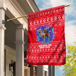 Tunisia Christmas Garden Flag Desert Camel Crescent Snowflake Pattern - African Pride