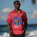 Tunisia Christmas Hawaiian Shirt Desert Camel Crescent Snowflake Pattern - African Pride