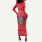 Tunisia Christmas Long Sleeve Bodycon Dress Desert Camel Crescent Snowflake Pattern - African Pride