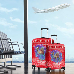Tunisia Christmas Luggage Cover Desert Camel Crescent Snowflake Pattern - African Pride