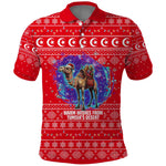 Tunisia Christmas Polo Shirt Desert Camel Crescent Snowflake Pattern - African Pride