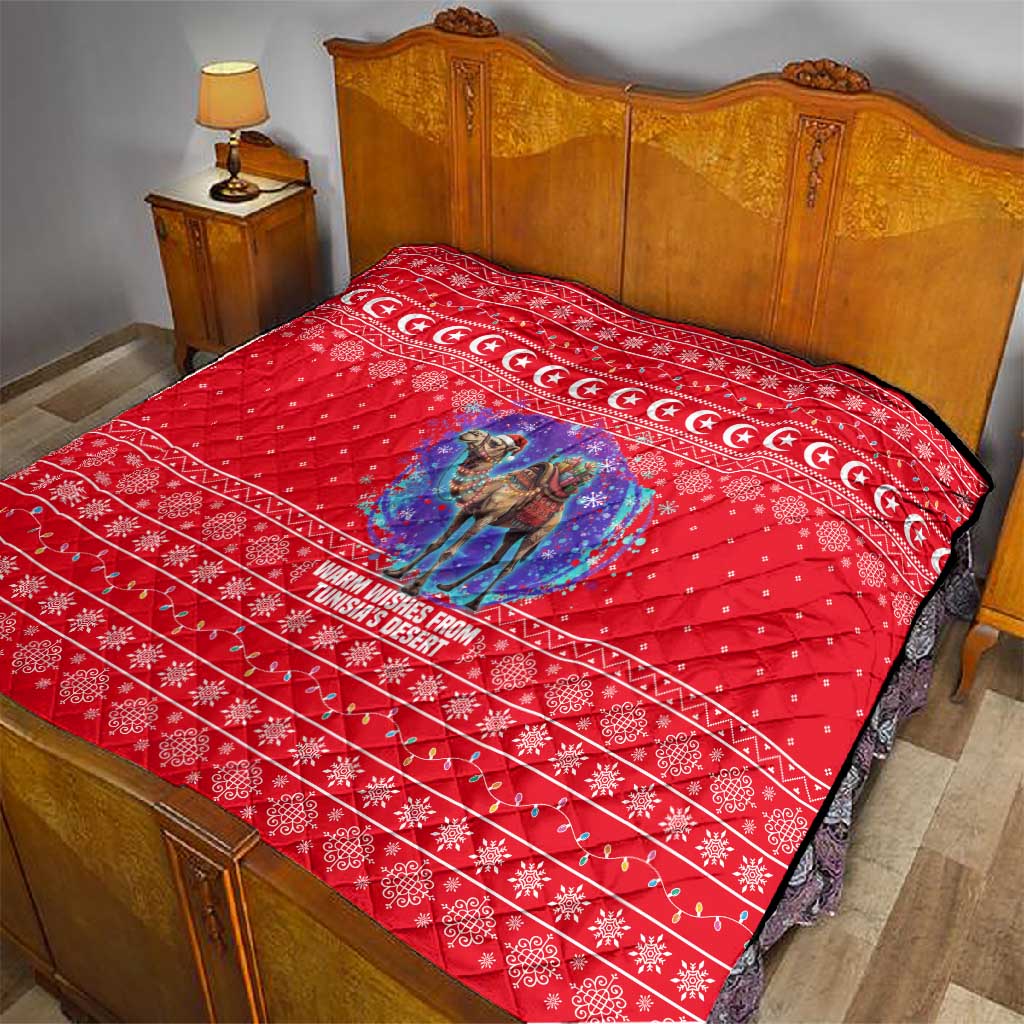 Tunisia Christmas Quilt Desert Camel Crescent Snowflake Pattern - African Pride