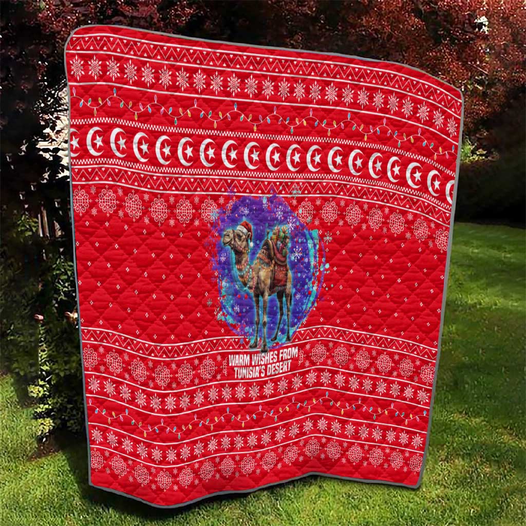 Tunisia Christmas Quilt Desert Camel Crescent Snowflake Pattern - African Pride