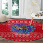 Tunisia Christmas Round Carpet Desert Camel Crescent Snowflake Pattern - African Pride