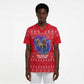 Tunisia Christmas Scrub Top Desert Camel Crescent Snowflake Pattern - African Pride