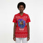 Tunisia Christmas Scrub Top Desert Camel Crescent Snowflake Pattern - African Pride