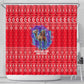 Tunisia Christmas Shower Curtain Desert Camel Crescent Snowflake Pattern - African Pride