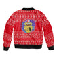 Tunisia Christmas Sleeve Zip Bomber Jacket Desert Camel Crescent Snowflake Pattern - African Pride