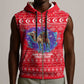 Tunisia Christmas Sleeveless Zip Hoodie Desert Camel Crescent Snowflake Pattern - African Pride