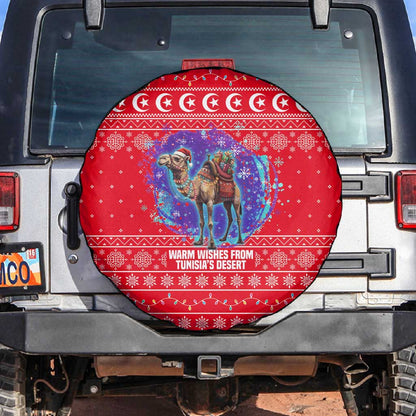 Tunisia Christmas Spare Tire Cover Desert Camel Crescent Snowflake Pattern - African Pride