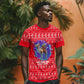 Tunisia Christmas T shirt Desert Camel Crescent Snowflake Pattern - African Pride