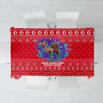 Tunisia Christmas Tablecloth Desert Camel Crescent Snowflake Pattern - African Pride