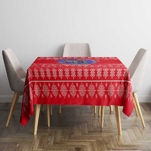 Tunisia Christmas Tablecloth Desert Camel Crescent Snowflake Pattern - African Pride