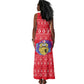 Tunisia Christmas Tank Maxi Dress Desert Camel Crescent Snowflake Pattern - African Pride