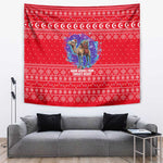 Tunisia Christmas Tapestry Desert Camel Crescent Snowflake Pattern - African Pride