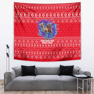 Tunisia Christmas Tapestry Desert Camel Crescent Snowflake Pattern - African Pride
