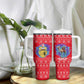 Tunisia Christmas Tumbler With Handle Desert Camel Crescent Snowflake Pattern - African Pride