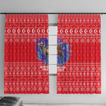 Tunisia Christmas Window Curtain Desert Camel Crescent Snowflake Pattern - African Pride