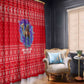 Tunisia Christmas Window Curtain Desert Camel Crescent Snowflake Pattern - African Pride