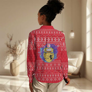 Tunisia Christmas Women Casual Shirt Desert Camel Crescent Snowflake Pattern - African Pride