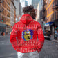 Tunisia Christmas Zip Hoodie Desert Camel Crescent Snowflake Pattern - African Pride