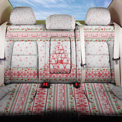 Tunisia Christmas Back Car Seat Cover Falcon Tree Snowflake and Festive Borders - African Pride