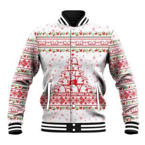 Tunisia Christmas Baseball Jacket Falcon Tree Snowflake and Festive Borders - African Pride