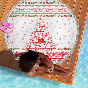 Tunisia Christmas Beach Blanket Falcon Tree Snowflake and Festive Borders - African Pride