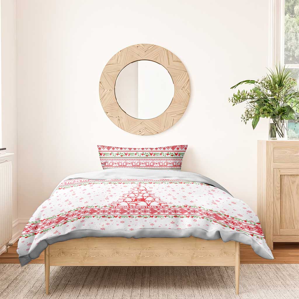 Tunisia Christmas Bedding Set Falcon Tree Snowflake and Festive Borders - African Pride