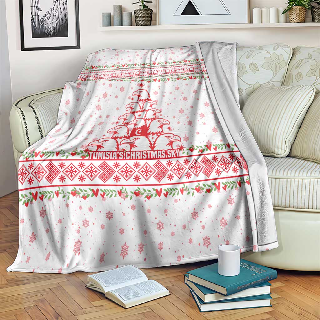 Tunisia Christmas Blanket Falcon Tree Snowflake and Festive Borders - African Pride
