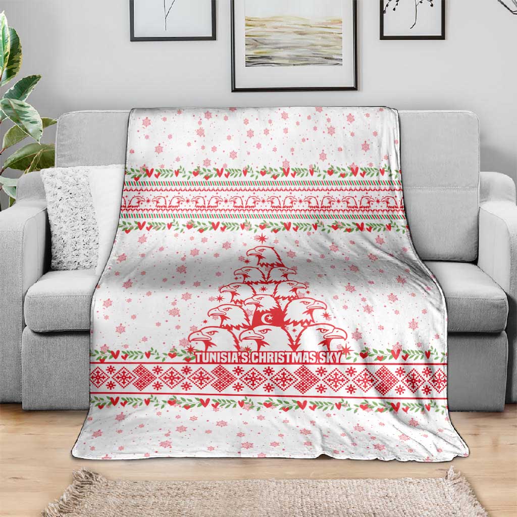 Tunisia Christmas Blanket Falcon Tree Snowflake and Festive Borders - African Pride