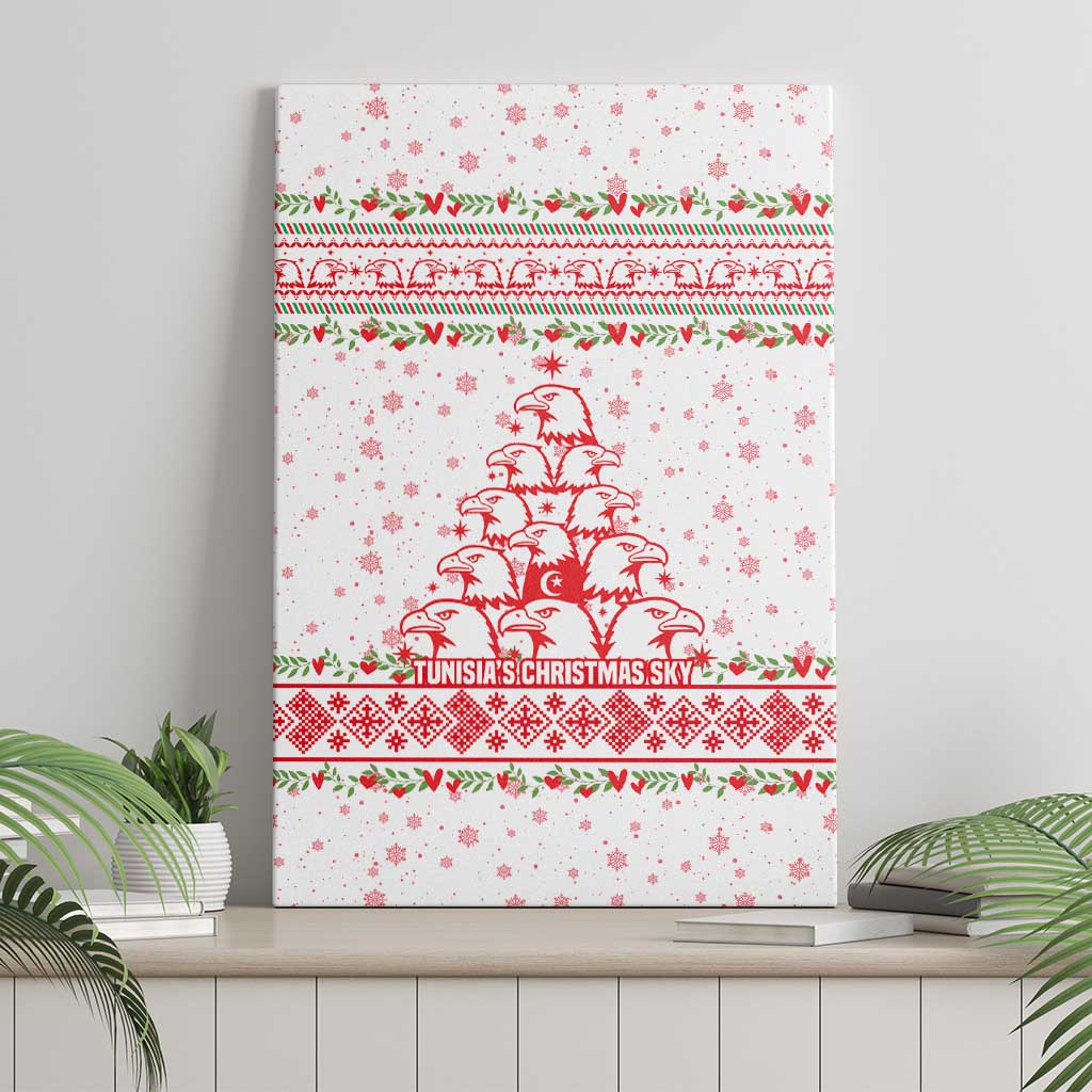 Tunisia Christmas Canvas Wall Art Falcon Tree Snowflake and Festive Borders - African Pride