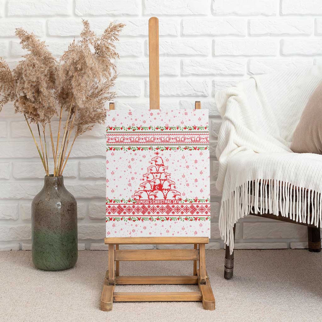 Tunisia Christmas Canvas Wall Art Falcon Tree Snowflake and Festive Borders - African Pride