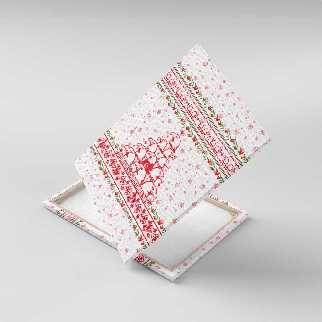 Tunisia Christmas Canvas Wall Art Falcon Tree Snowflake and Festive Borders - African Pride