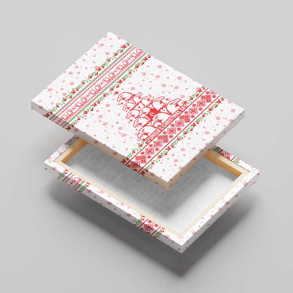 Tunisia Christmas Canvas Wall Art Falcon Tree Snowflake and Festive Borders - African Pride