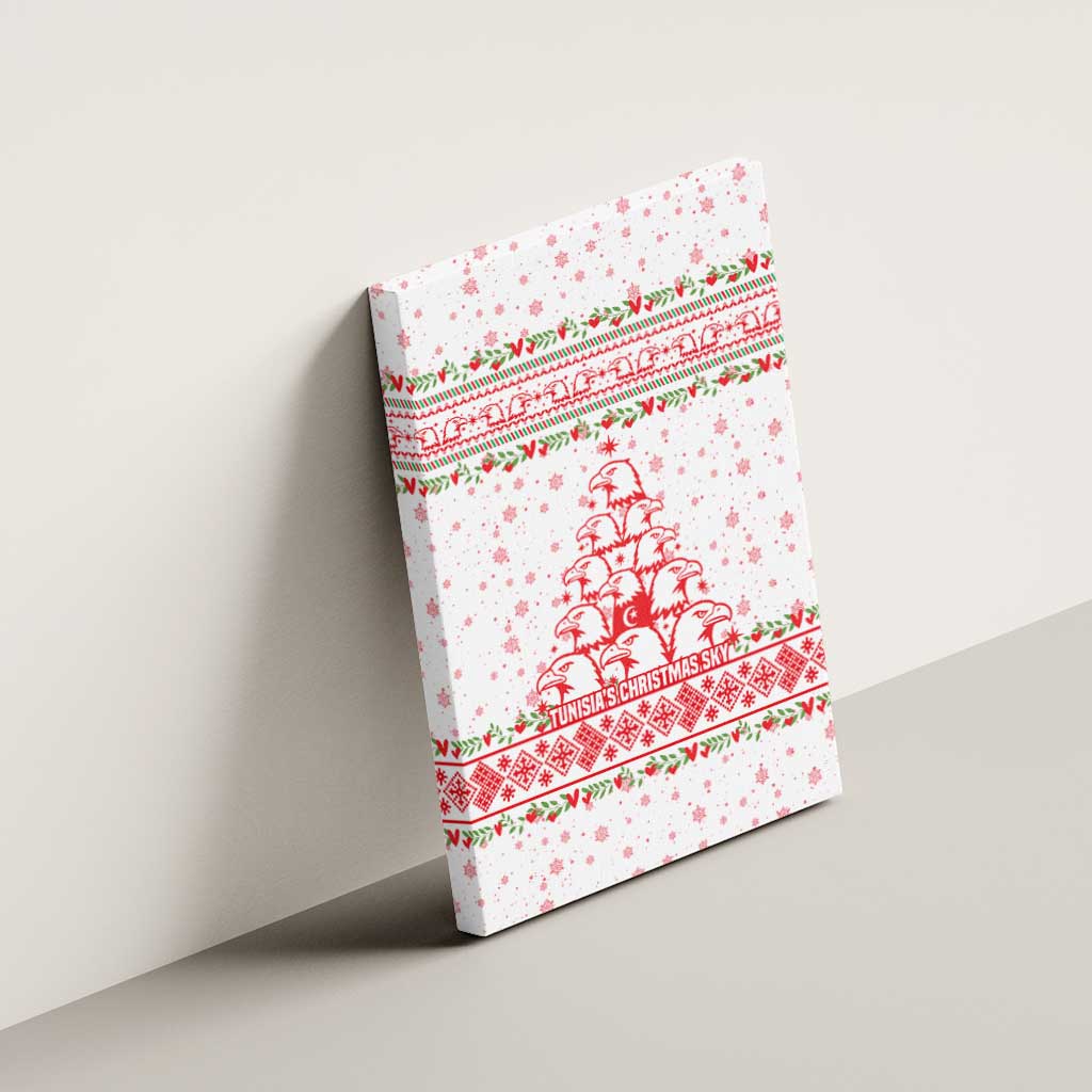 Tunisia Christmas Canvas Wall Art Falcon Tree Snowflake and Festive Borders - African Pride
