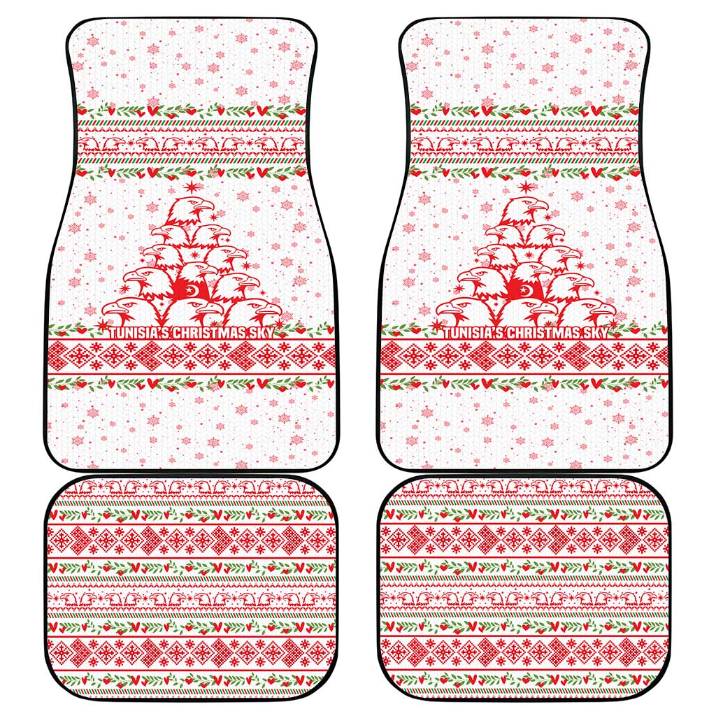 Tunisia Christmas Car Mats Falcon Tree Snowflake and Festive Borders - African Pride