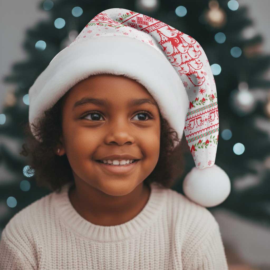 Tunisia Christmas Santa Hat Falcon Tree Snowflake and Festive Borders - African Pride
