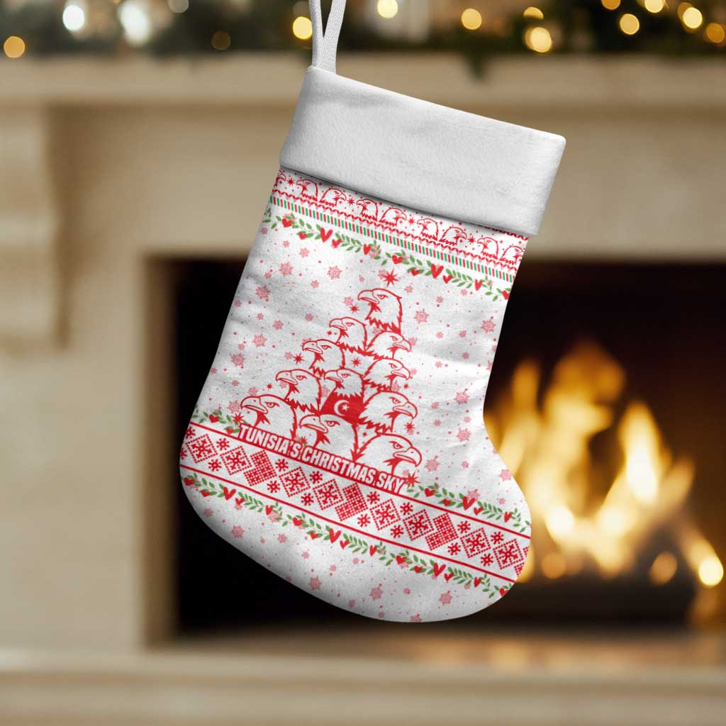 Tunisia Christmas Stocking Falcon Tree Snowflake and Festive Borders - African Pride